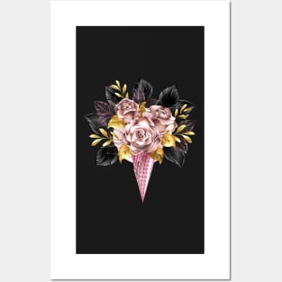 Roses in Rose Gold Waffle Horn Posters and Art